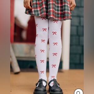 NEW Little Stocking Co Red Bow Knit Tights 🎀
